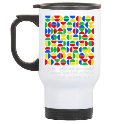 Austism Awareness Graphic Design Bauhaus Style Modern Art Stainless Steel Travel Mug