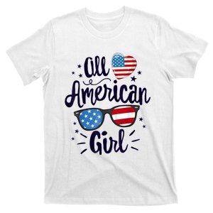 All American Girl Women American Flag 4th Of July Patriotic T-Shirt