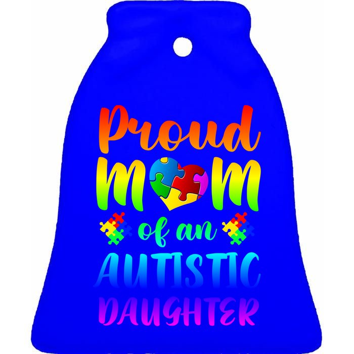 Autism Awareness Gift Proud Mom Autistic Daughter Gift Ceramic Bell Ornament