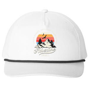 Adventure Awaits Get Lost Mountain Camping Outdoors Snapback Five-Panel Rope Hat