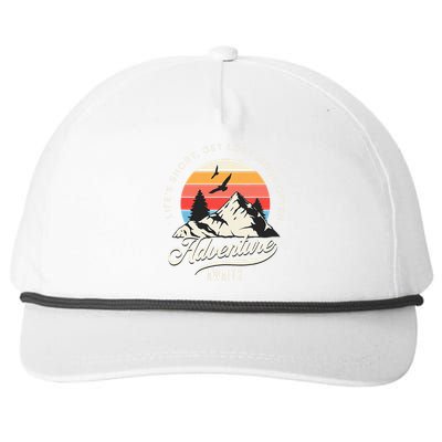 Adventure Awaits Get Lost Mountain Camping Outdoors Snapback Five-Panel Rope Hat