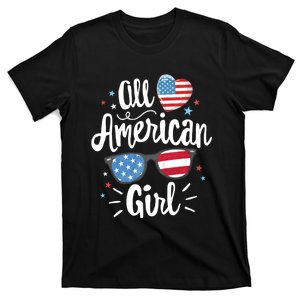 All American Girl Women American Flag 4th Of July Patriotic T-Shirt