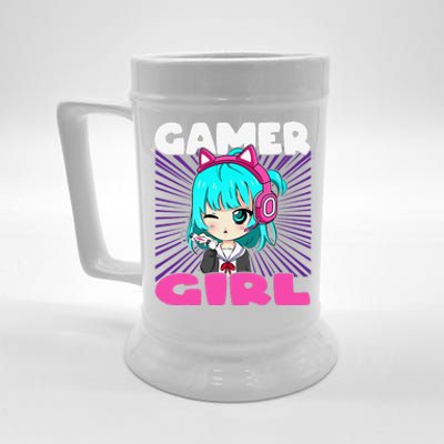 Anime and Gaming chibi graphic Video Games Gamer   Beer Stein