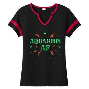 Aquarius Af / Green Aquarius Astrology Sign Horoscope Design Gift Ladies Halftime Notch Neck Tee