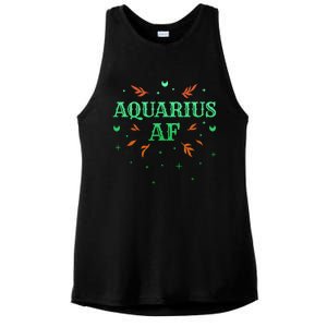 Aquarius Af / Green Aquarius Astrology Sign Horoscope Design Gift Ladies PosiCharge Tri-Blend Wicking Tank