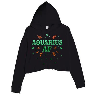 Aquarius Af / Green Aquarius Astrology Sign Horoscope Design Gift Crop Fleece Hoodie