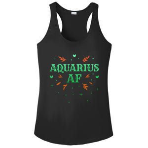 Aquarius Af / Green Aquarius Astrology Sign Horoscope Design Gift Ladies PosiCharge Competitor Racerback Tank