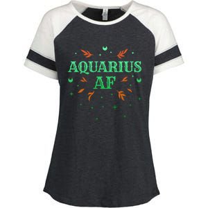 Aquarius Af / Green Aquarius Astrology Sign Horoscope Design Gift Enza Ladies Jersey Colorblock Tee