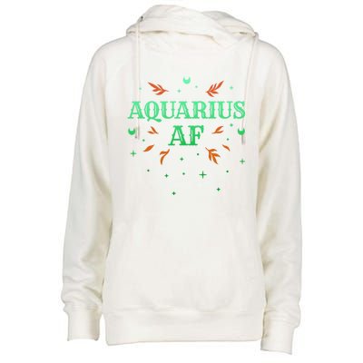 Aquarius Af / Green Aquarius Astrology Sign Horoscope Design Gift Womens Funnel Neck Pullover Hood