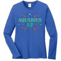 Aquarius Af / Green Aquarius Astrology Sign Horoscope Design Gift Ladies Long Sleeve Shirt