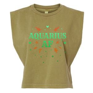 Aquarius Af / Green Aquarius Astrology Sign Horoscope Design Gift Garment-Dyed Women's Muscle Tee