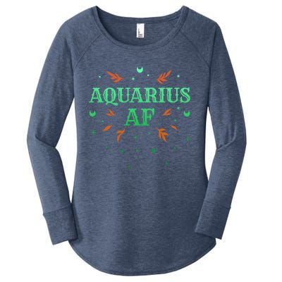 Aquarius Af / Green Aquarius Astrology Sign Horoscope Design Gift Women's Perfect Tri Tunic Long Sleeve Shirt