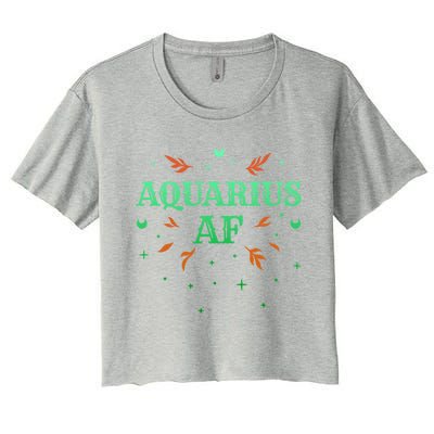 Aquarius Af / Green Aquarius Astrology Sign Horoscope Design Gift Women's Crop Top Tee