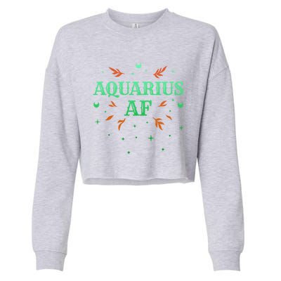 Aquarius Af / Green Aquarius Astrology Sign Horoscope Design Gift Cropped Pullover Crew