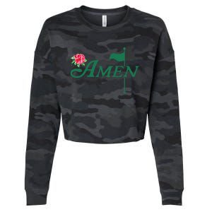 Amen Azalea Golf Masters Floral Golfing Enthusiast Cropped Pullover Crew