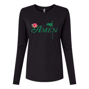 Amen Azalea Golf Masters Floral Golfing Enthusiast Womens Cotton Relaxed Long Sleeve T-Shirt