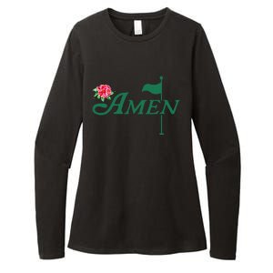 Amen Azalea Golf Masters Floral Golfing Enthusiast Womens CVC Long Sleeve Shirt