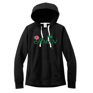 Amen Azalea Golf Masters Floral Golfing Enthusiast Women's Fleece Hoodie