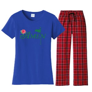 Amen Azalea Golf Masters Floral Golfing Enthusiast Women's Flannel Pajama Set