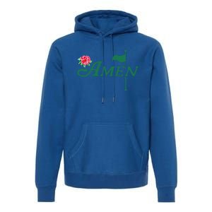 Amen Azalea Golf Masters Floral Golfing Enthusiast Premium Hoodie