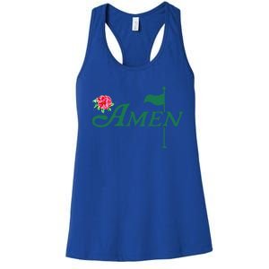 Amen Azalea Golf Masters Floral Golfing Enthusiast Women's Racerback Tank