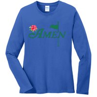 Amen Azalea Golf Masters Floral Golfing Enthusiast Ladies Long Sleeve Shirt