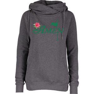 Amen Azalea Golf Masters Floral Golfing Enthusiast Womens Funnel Neck Pullover Hood