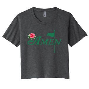 Amen Azalea Golf Masters Floral Golfing Enthusiast Women's Crop Top Tee