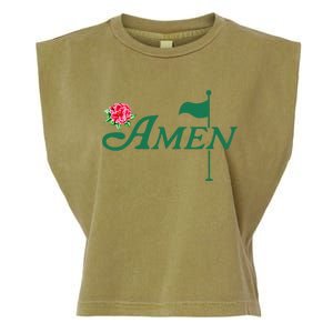 Amen Azalea Golf Masters Floral Golfing Enthusiast Garment-Dyed Women's Muscle Tee