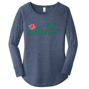 Amen Azalea Golf Masters Floral Golfing Enthusiast Women's Perfect Tri Tunic Long Sleeve Shirt