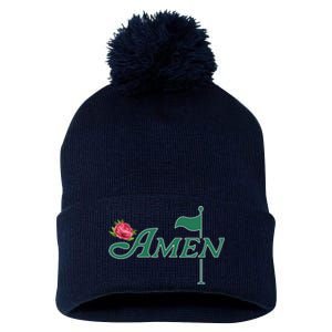 Amen Azalea Golf Masters Pom Pom 12in Knit Beanie