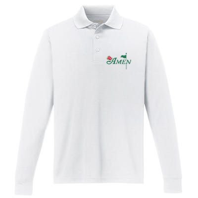 Amen Azalea Golf Masters Performance Long Sleeve Polo