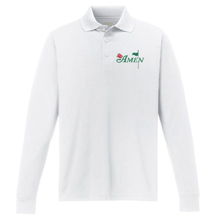 Amen Azalea Golf Masters Performance Long Sleeve Polo