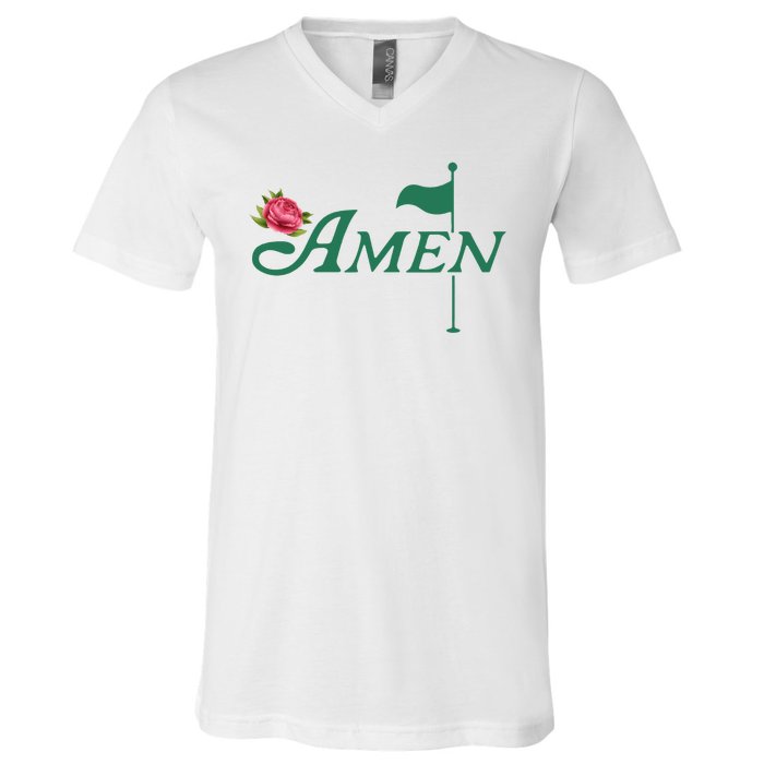 Amen Azalea Golf Masters V-Neck T-Shirt