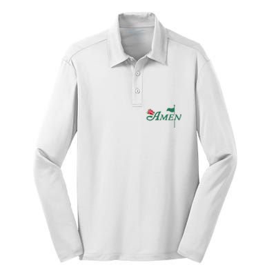 Amen Azalea Golf Masters Silk Touch Performance Long Sleeve Polo