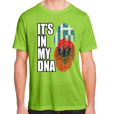 Albanian And Greek Mix Dna Flag Heritage Adult ChromaSoft Performance T-Shirt