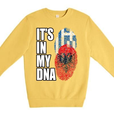 Albanian And Greek Mix Dna Flag Heritage Premium Crewneck Sweatshirt