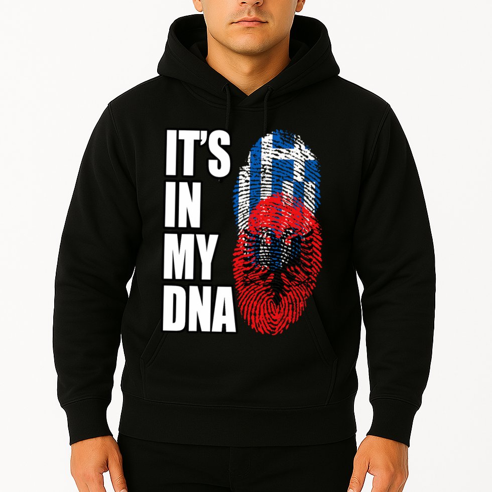Albanian And Greek Mix Dna Flag Heritage Hoodie