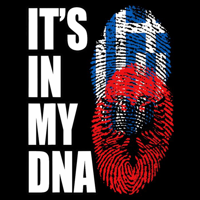 Albanian And Greek Mix Dna Flag Heritage Hoodie