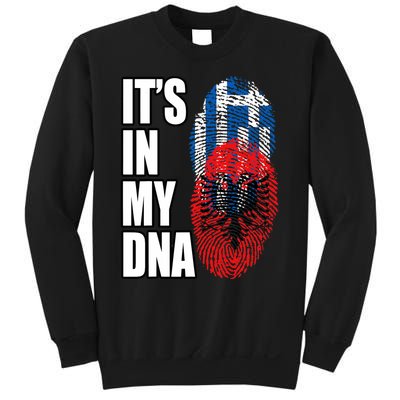 Albanian And Greek Mix Dna Flag Heritage Sweatshirt