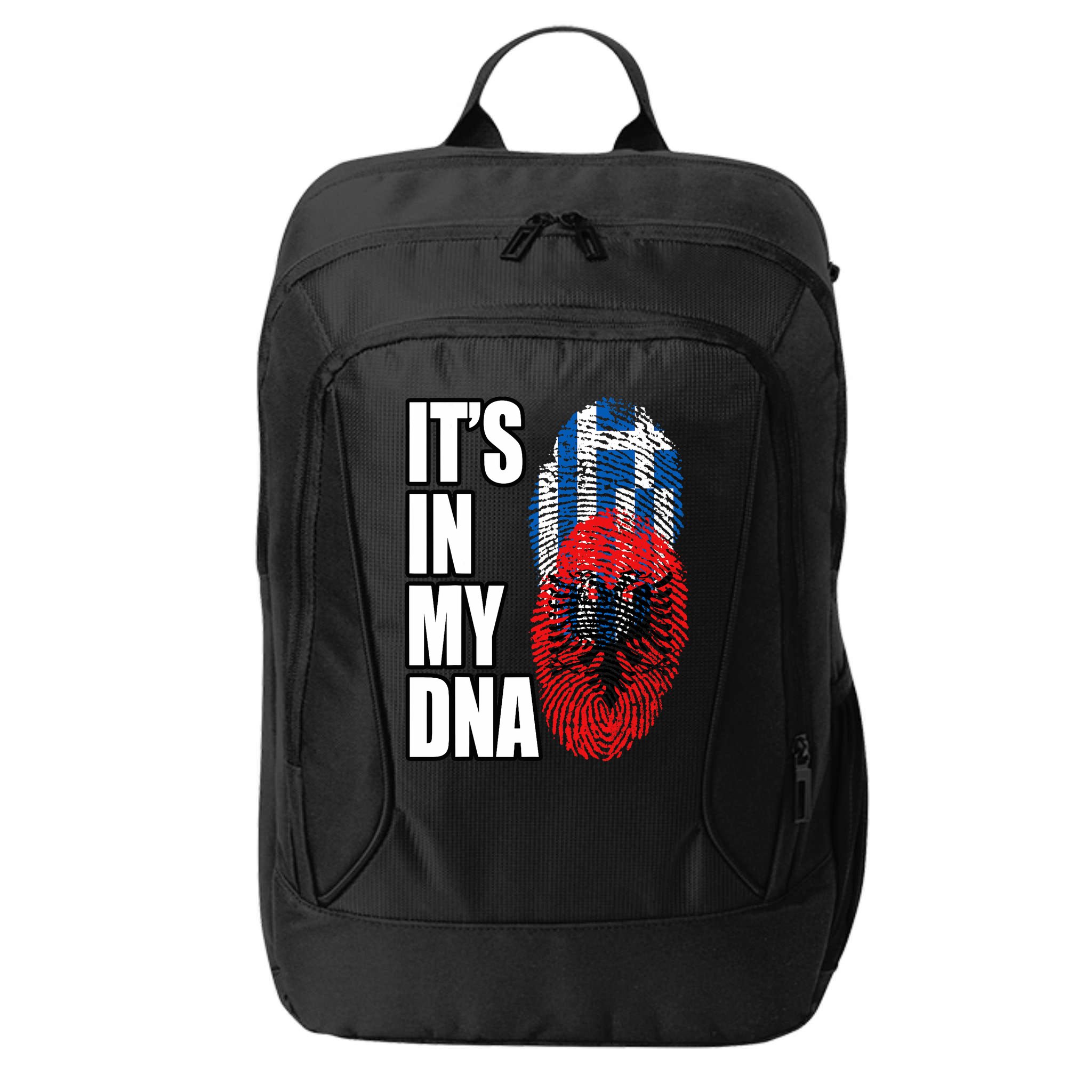 Albanian And Greek Mix Dna Flag Heritage City Backpack