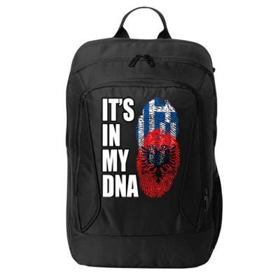 Albanian And Greek Mix Dna Flag Heritage City Backpack