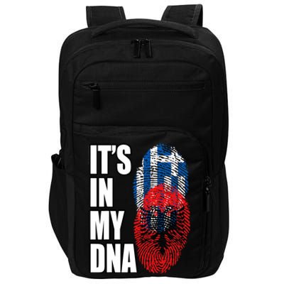 Albanian And Greek Mix Dna Flag Heritage Impact Tech Backpack