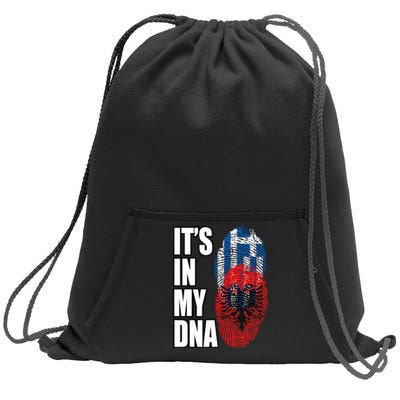 Albanian And Greek Mix Dna Flag Heritage Sweatshirt Cinch Pack Bag