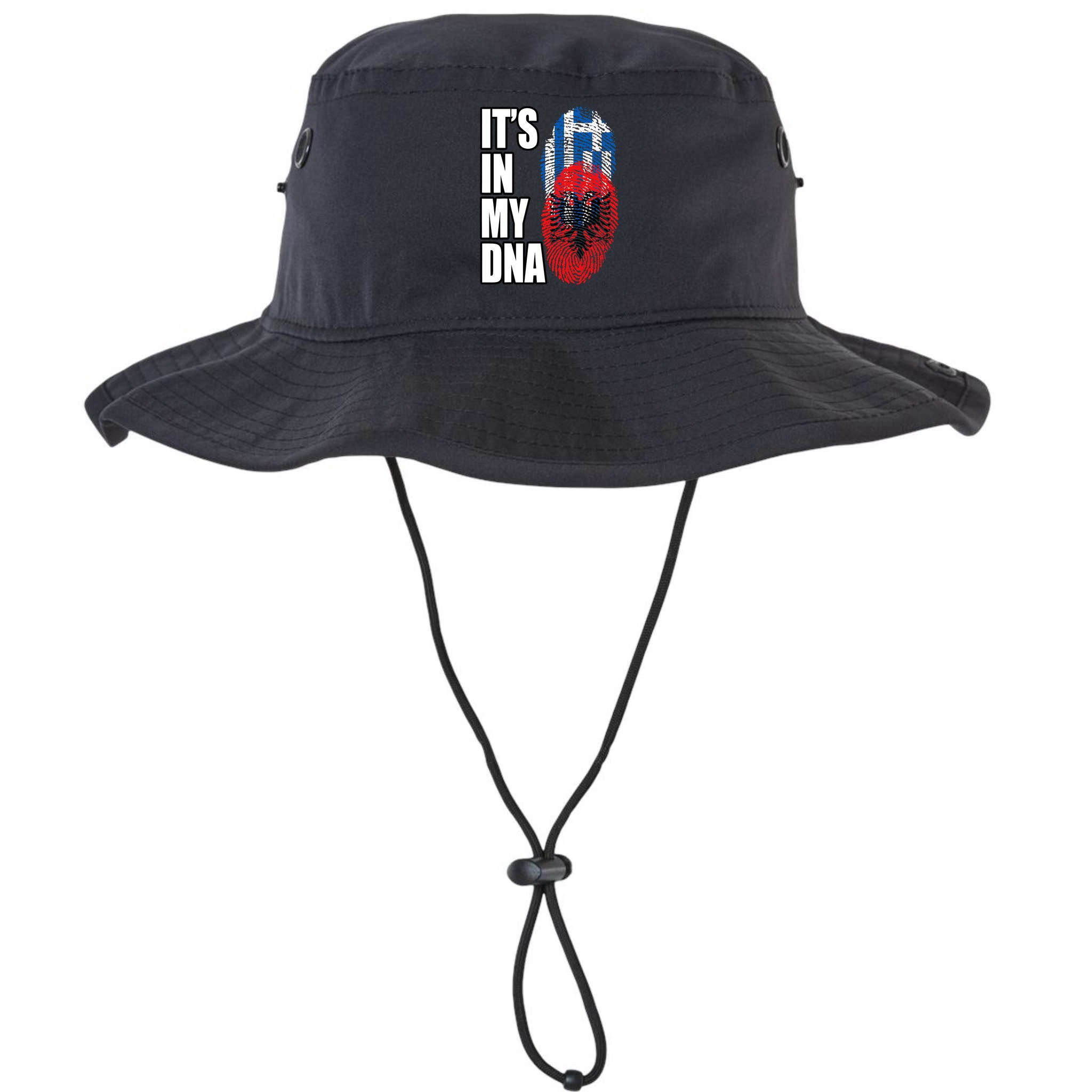 Albanian And Greek Mix Dna Flag Heritage Bucket Hat