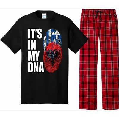 Albanian And Greek Mix Dna Flag Heritage Pajama Set