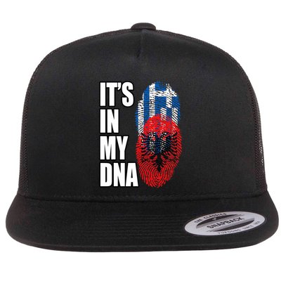 Albanian And Greek Mix Dna Flag Heritage Flatbill Hat