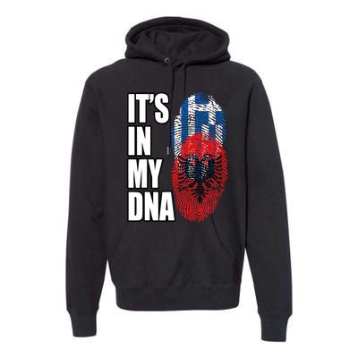 Albanian And Greek Mix Dna Flag Heritage Premium Hoodie