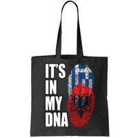 Albanian And Greek Mix Dna Flag Heritage Tote Bag