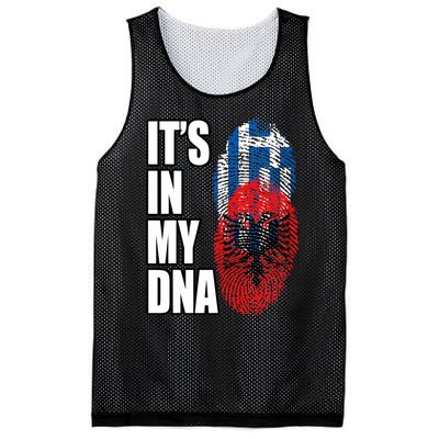 Albanian And Greek Mix Dna Flag Heritage Mesh Reversible Basketball Jersey Tank